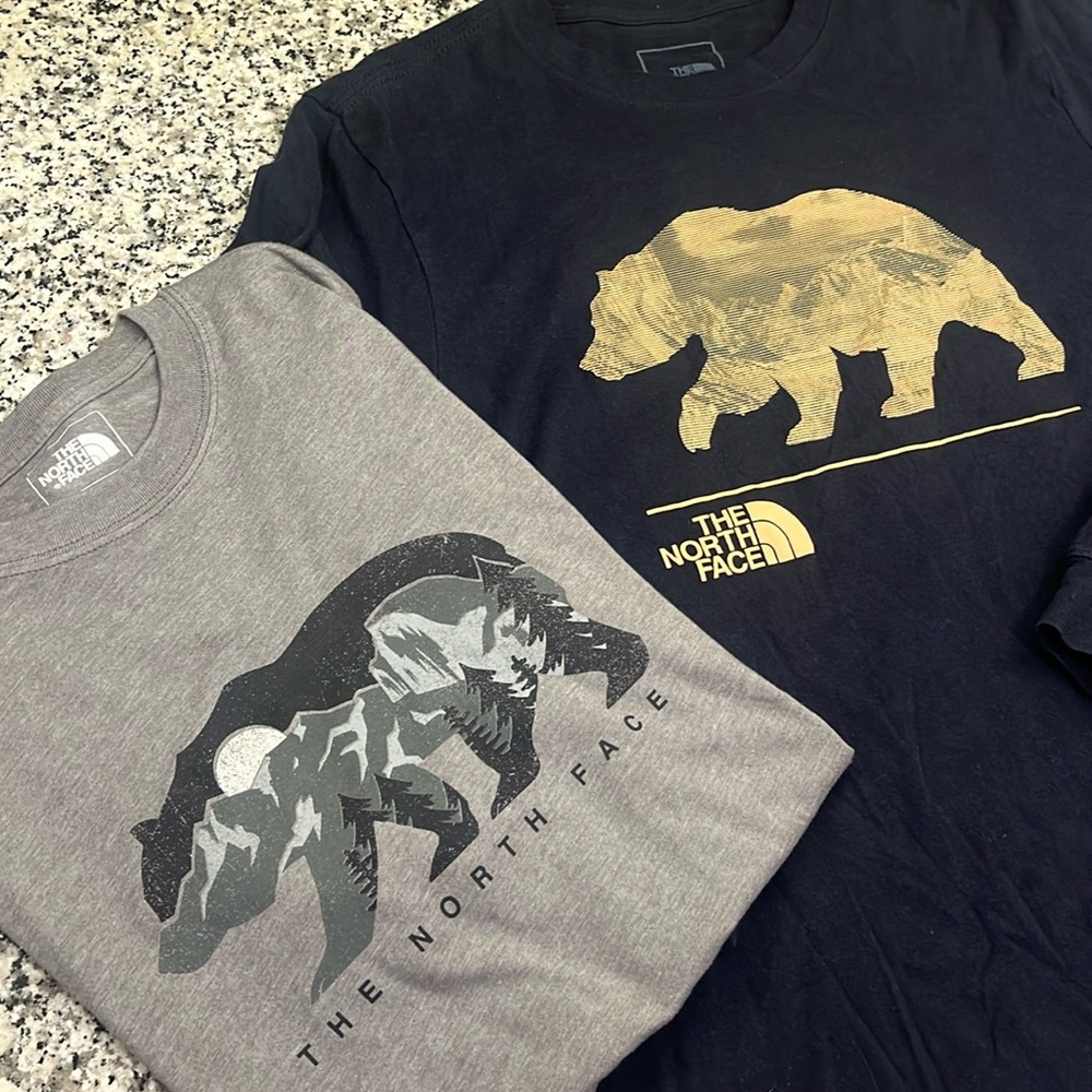 The North Face Bear Shirt Set (2) Short/Long- Size Small